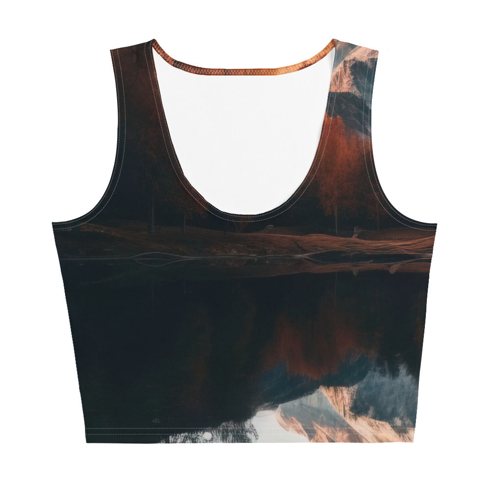 Bergsee, Berg und Bäume - Foto - Damen Crop Top (All-Over Print) berge xxx