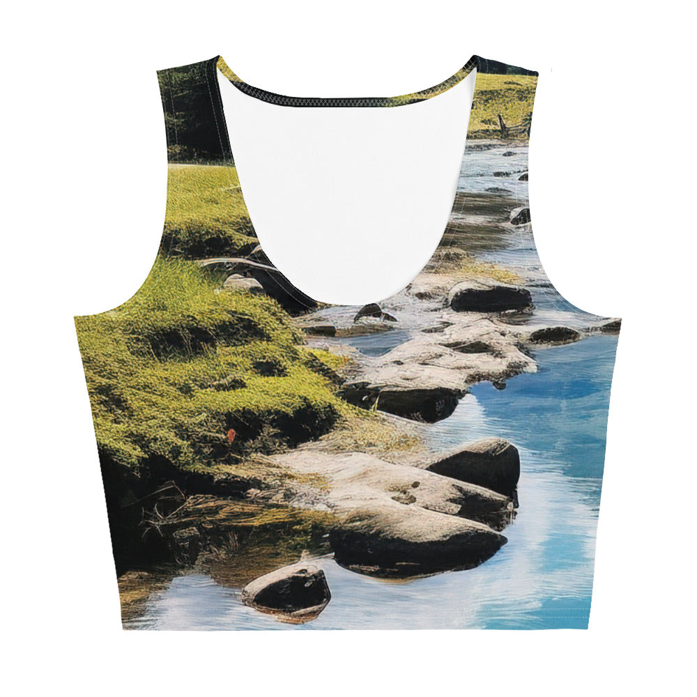 Österreichische Alpen und steiniger Bach - Damen Crop Top (All-Over Print) berge xxx