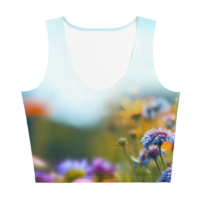 Foto von Blumen im Sonnenschein - Nahaufnahme - Damen Crop Top (All-Over Print) camping xxx