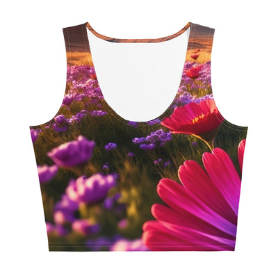 Wünderschöne Blumen und Berge im Hintergrund - Damen Crop Top (All-Over Print) berge xxx