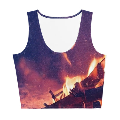 Lagerfeuer im Winter - Campingtrip Foto - Damen Crop Top (All-Over Print) camping xxx