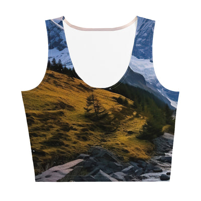 Berge und steiniger Bach - Epische Stimmung - Damen Crop Top (All-Over Print) berge xxx