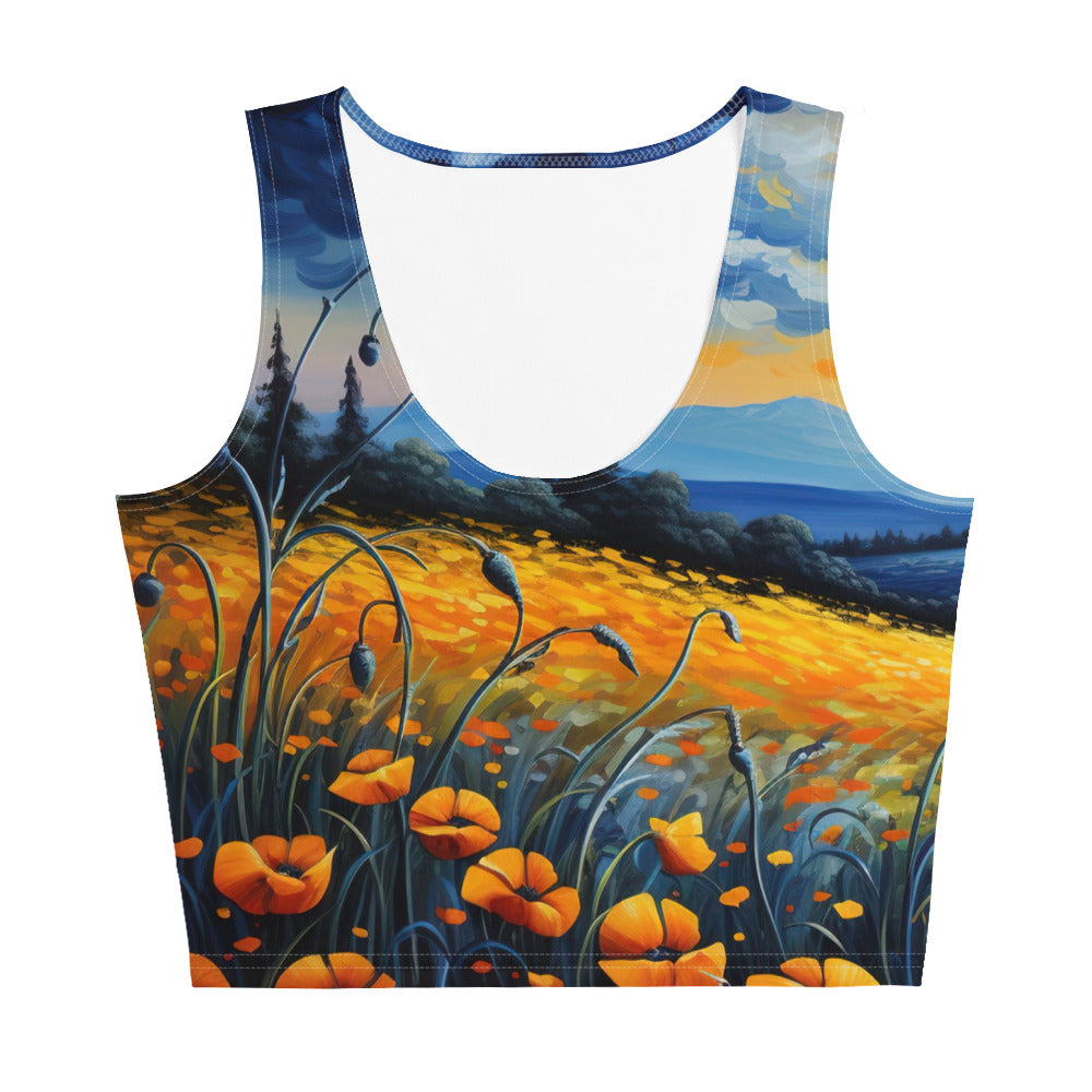 Berglandschaft mit schönen gelben Blumen - Landschaftsmalerei - Damen Crop Top (All-Over Print) berge xxx