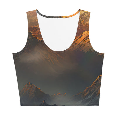 Wunderschöne Himalaya Gebirge im Nebel und Sonnenuntergang - Malerei - Damen Crop Top (All-Over Print) berge xxx