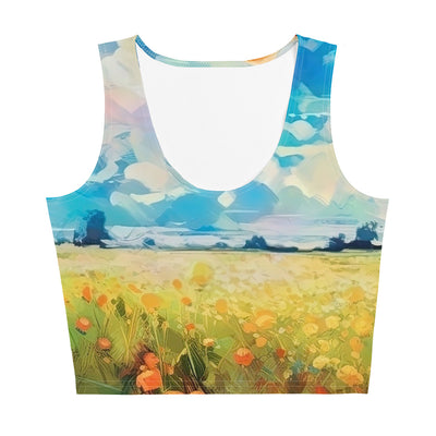 Dame mit Hut im Feld mit Blumen - Landschaftsmalerei - Damen Crop Top (All-Over Print) camping xxx