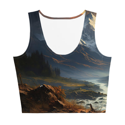 Berge, Sonne, steiniger Bach und Wolken - Epische Stimmung - Damen Crop Top (All-Over Print) berge xxx