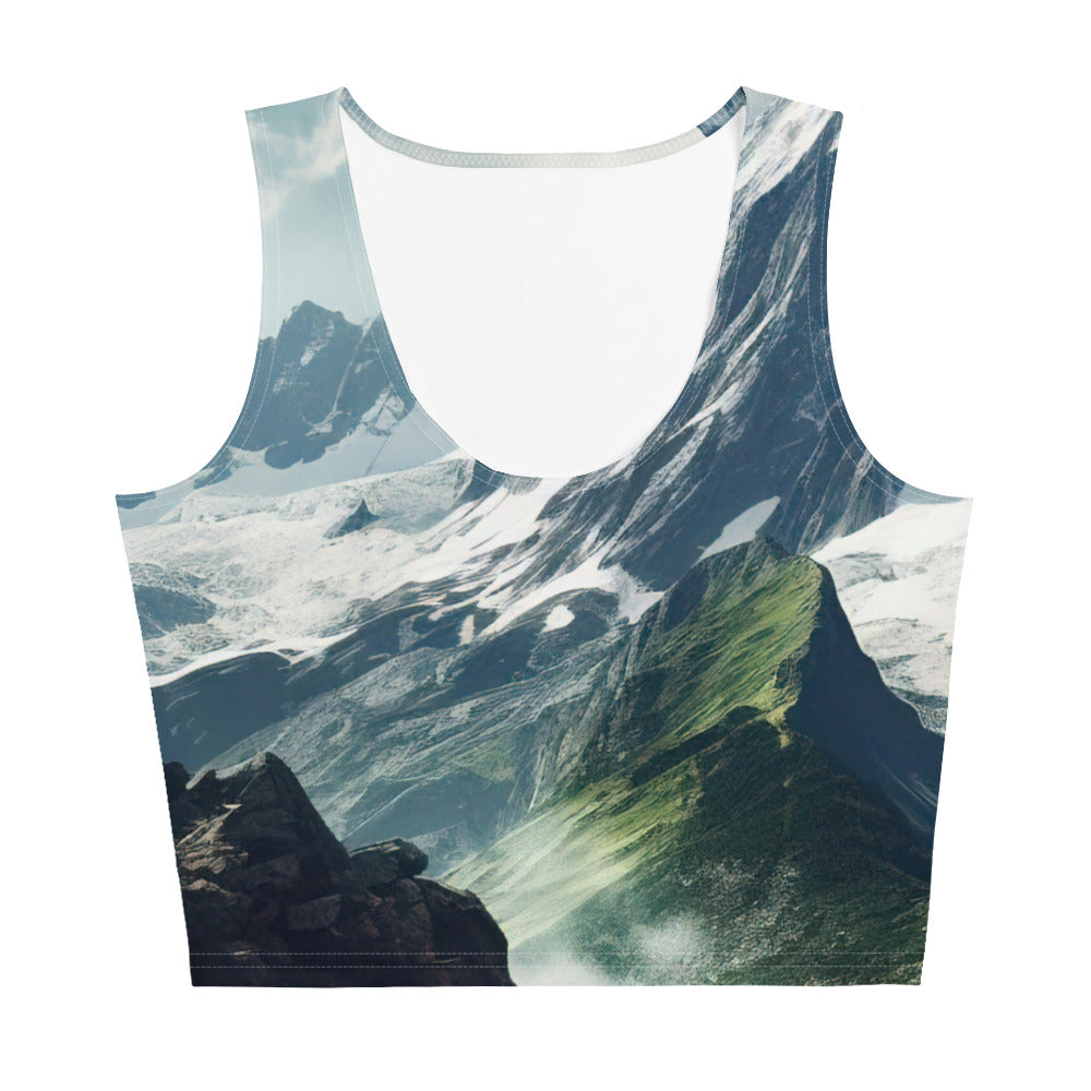 Gigantischer Berg - Landschaftsmalerei - Damen Crop Top (All-Over Print) berge xxx