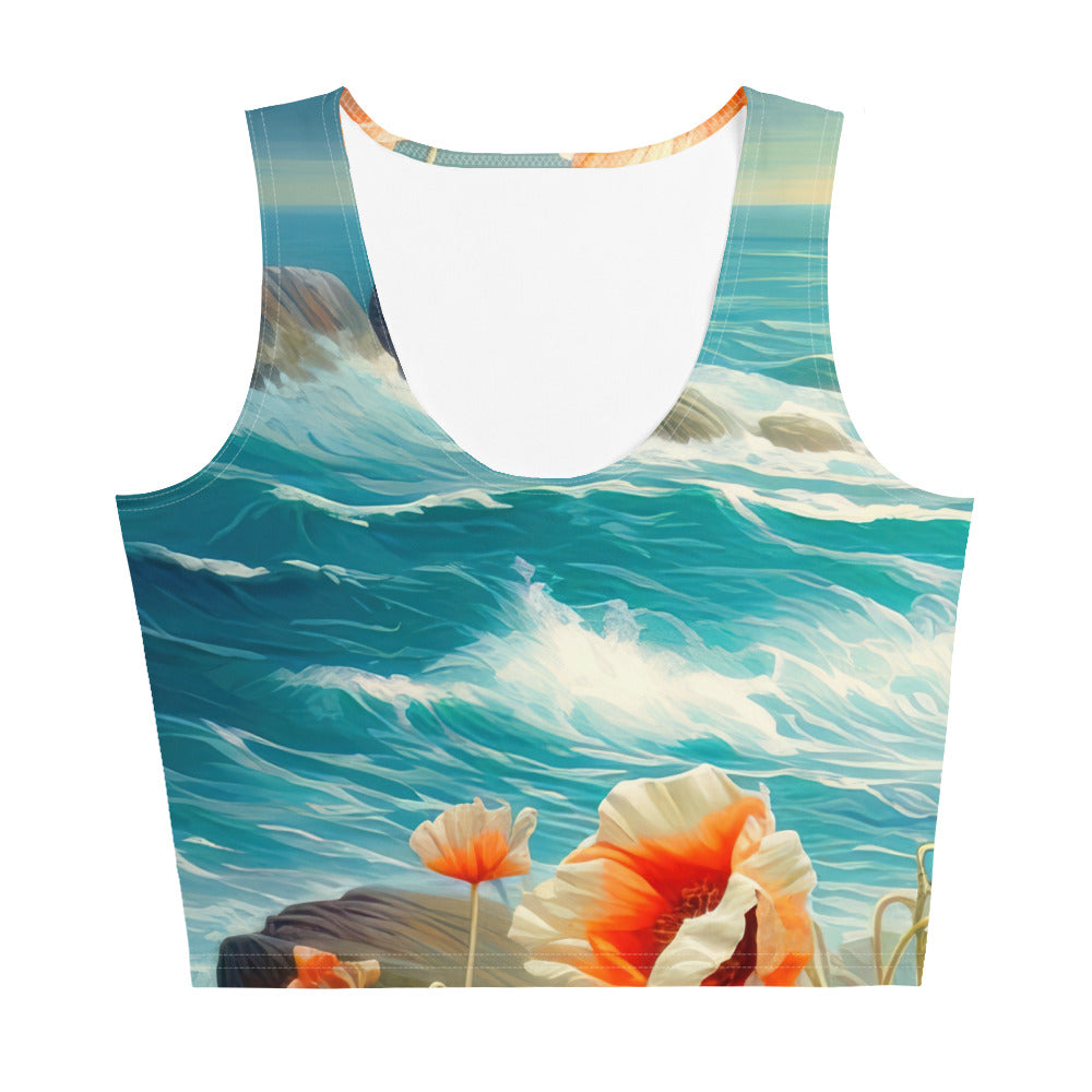 Blumen, Meer und Sonne - Malerei - Damen Crop Top (All-Over Print) camping xxx