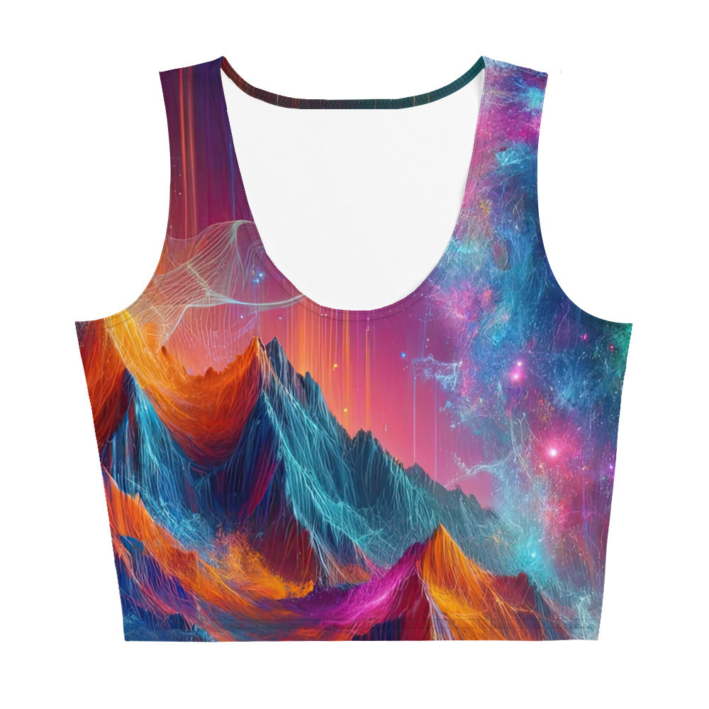 Alpen und Wolf: Lebendige Farben und schimmernde Lichtpartikel (AN) - Damen Crop Top (All-Over Print) xxx yyy zzz