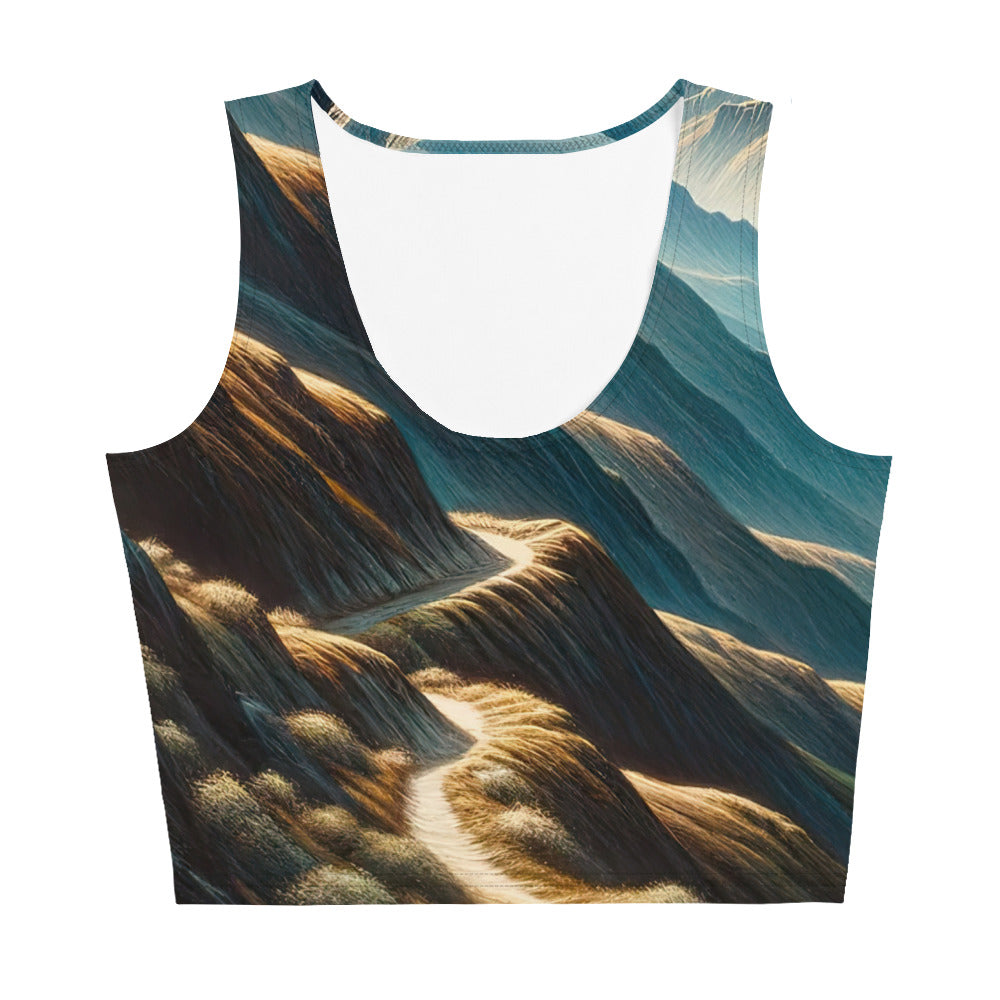 Berglandschaft: Acrylgemälde mit hervorgehobenem Pfad - Damen Crop Top (All-Over Print) berge xxx yyy zzz