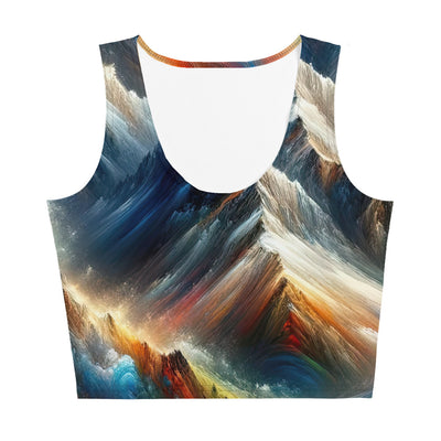 Expressionistische Alpen, Berge: Gemälde mit Farbexplosion - Damen Crop Top (All-Over Print) berge xxx yyy zzz