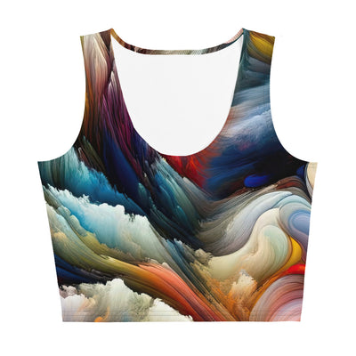 Abstrakte Kunst der Alpen mit einem Wolf. Chaotischer Tanz aus Farben und Formen. Surreale Landschaft (AN) - Damen Crop Top (All-Over Print) xxx yyy zzz