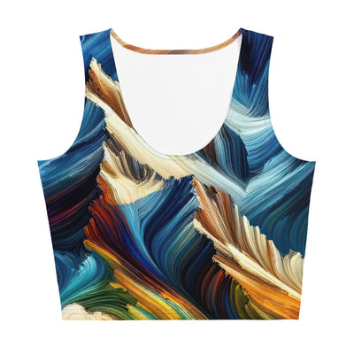 Abstrakte Kunst der Alpen mit lebendigen Farben und wirbelnden Mustern, majestätischen Gipfel und Täler - Damen Crop Top (All-Over Print) berge xxx yyy zzz