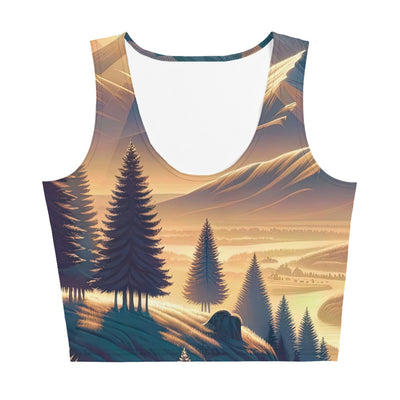 Alpen-Morgendämmerung, erste Sonnenstrahlen auf Schneegipfeln - Damen Crop Top (All-Over Print) berge xxx yyy zzz