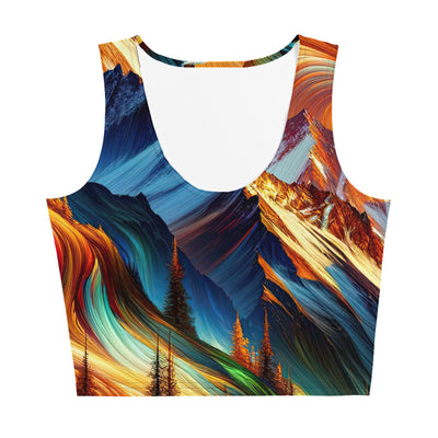 Digitale Kunst der Alpen, Landschaft mit wirbelnden, abstrakten Formen - Damen Crop Top (All-Over Print) berge xxx yyy zzz