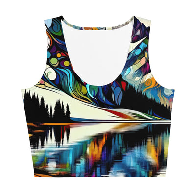 Alpensee im Zentrum eines abstrakt-expressionistischen Alpen-Kunstwerks - Damen Crop Top (All-Over Print) berge xxx yyy zzz