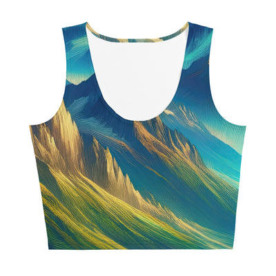 Atemberaubende alpine Komposition mit majestätischen Gipfeln und Tälern - Damen Crop Top (All-Over Print) berge xxx yyy zzz