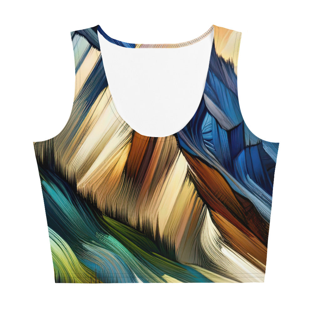 Alpen in abstrakter Expressionismus-Manier, wilde Pinselstriche - Damen Crop Top (All-Over Print) berge xxx yyy zzz