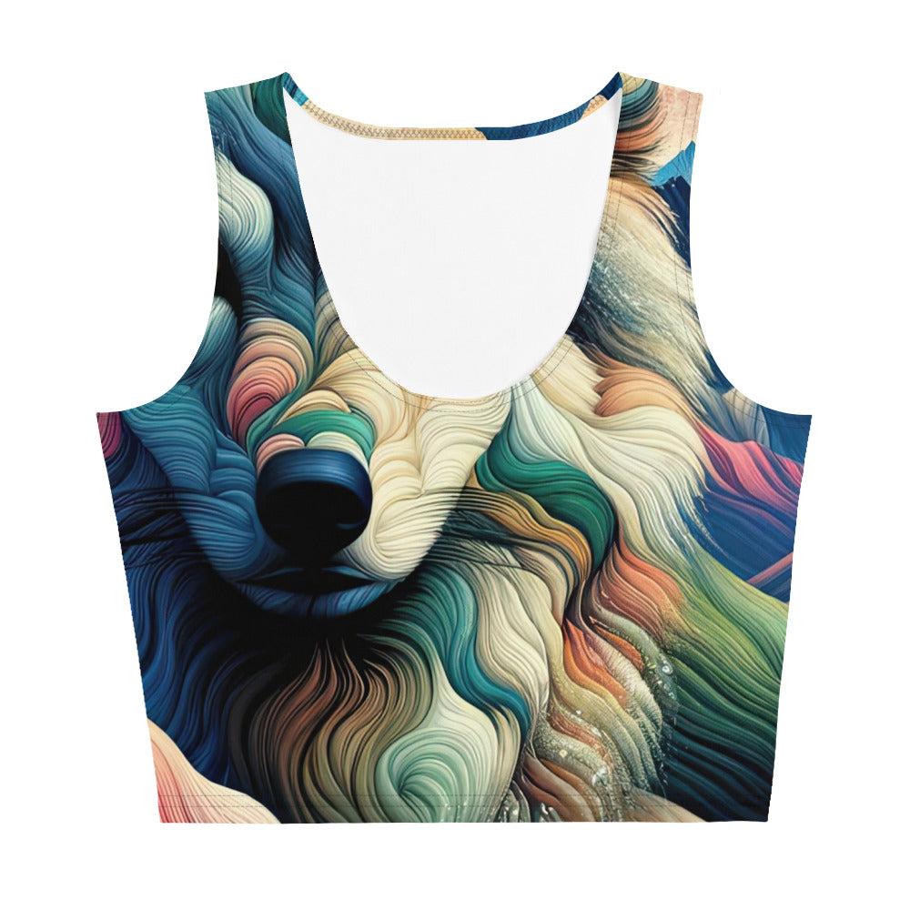 Traumhaftes Alpenpanorama mit Wolf in wechselnden Farben und Mustern (AN) - Damen Crop Top (All-Over Print) xxx yyy zzz