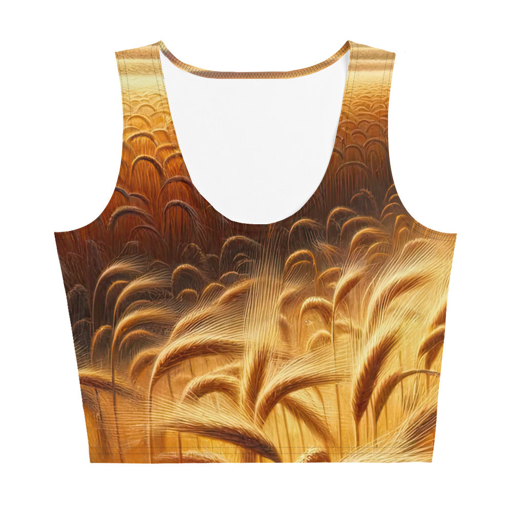 Ölgemälde eines bayerischen Weizenfeldes, endlose goldene Halme (TR) - Damen Crop Top (All-Over Print) xxx yyy zzz