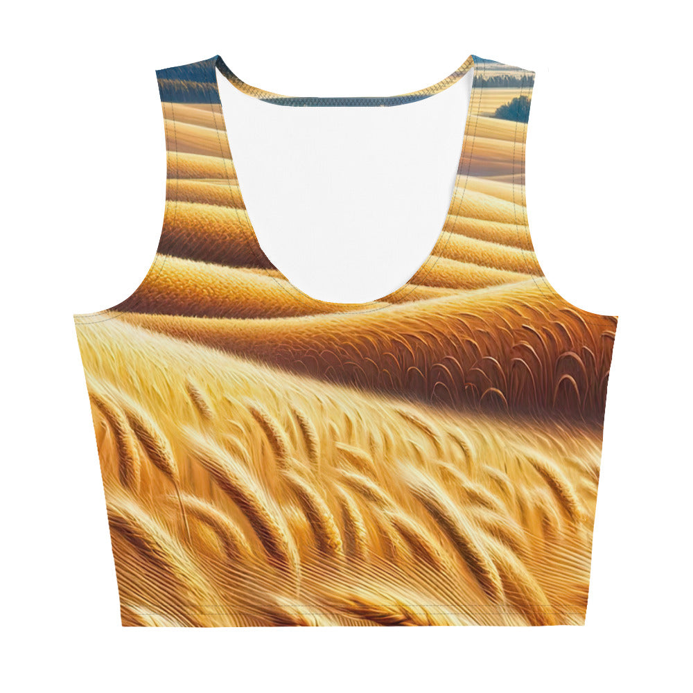 Ölgemälde eines weiten bayerischen Weizenfeldes, golden im Wind (TR) - Damen Crop Top (All-Over Print) xxx yyy zzz