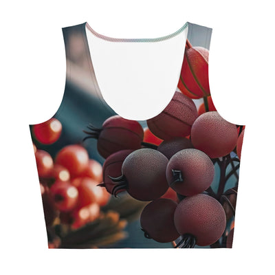 Foto einer Gruppe von Alpenbeeren mit kräftigen Farben und detaillierten Texturen - Damen Crop Top (All-Over Print) berge xxx yyy zzz