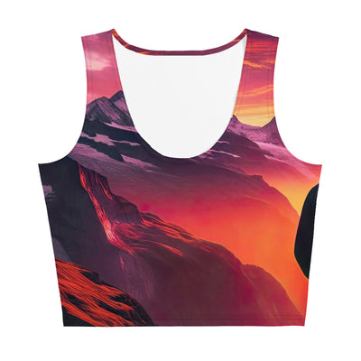 Foto der Schweizer Alpen im Sonnenuntergang, Himmel in surreal glänzenden Farbtönen - Damen Crop Top (All-Over Print) wandern xxx yyy zzz