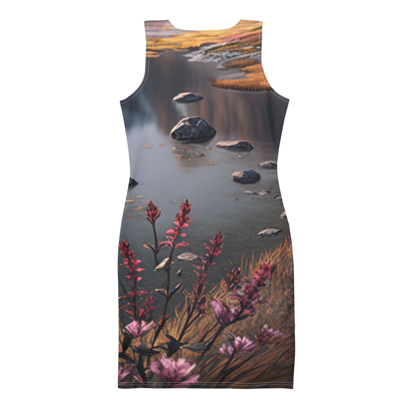 Berge, Bergsee und Blumen - Langes Damen Kleid (All-Over Print) berge xxx