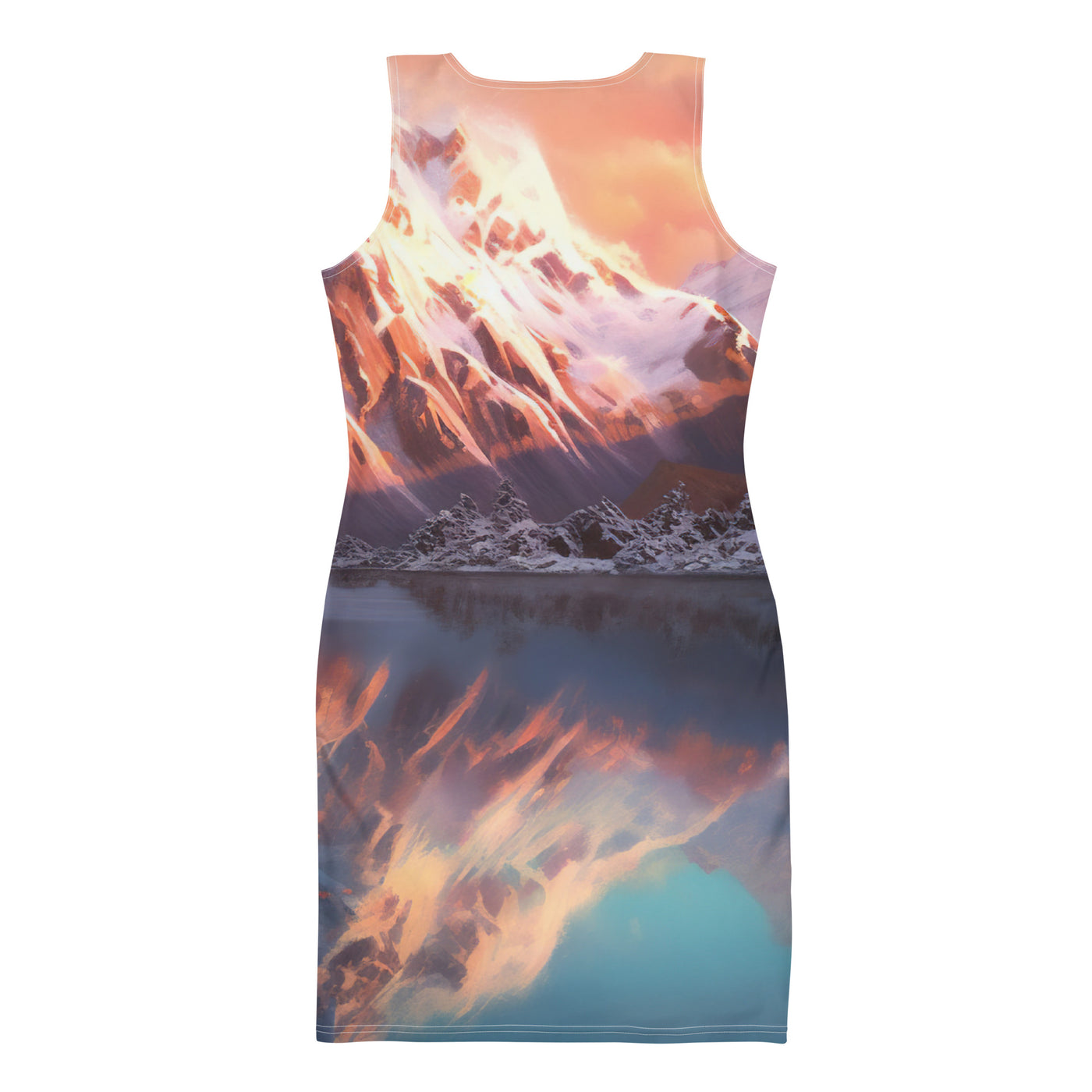 Berg und Bergsee - Landschaftsmalerei - Langes Damen Kleid (All-Over Print) berge xxx