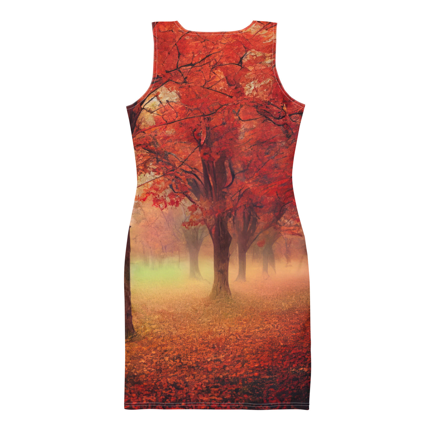 Wald im Herbst - Rote Herbstblätter - Langes Damen Kleid (All-Over Print) camping xxx