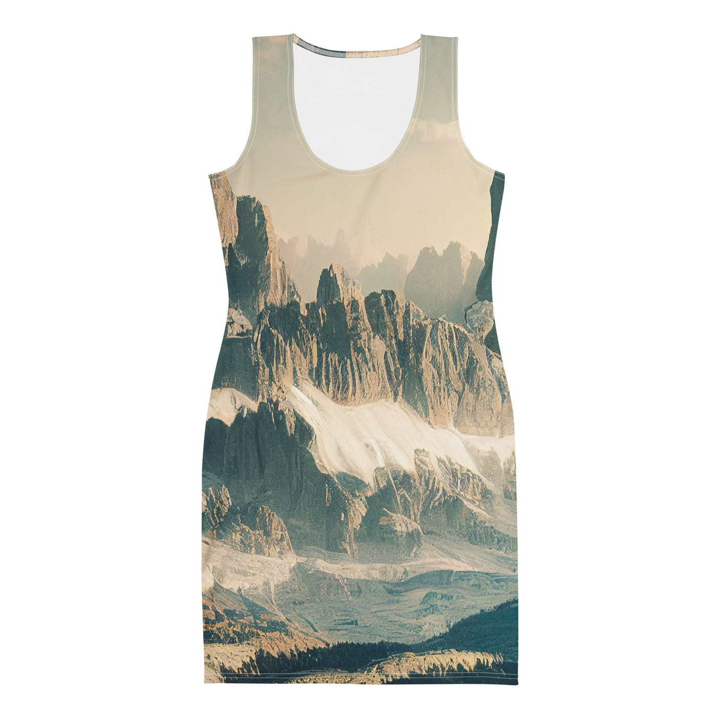 Dolomiten - Landschaftsmalerei - Langes Damen Kleid (All-Over Print) berge xxx XL