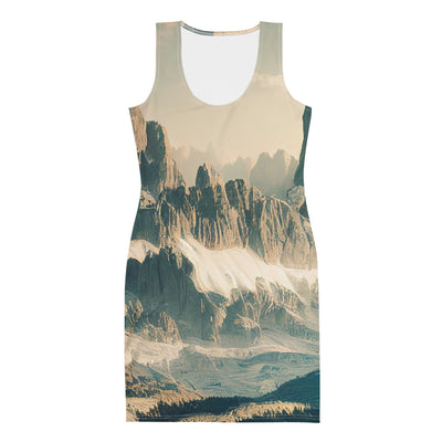 Dolomiten - Landschaftsmalerei - Langes Damen Kleid (All-Over Print) berge xxx XL