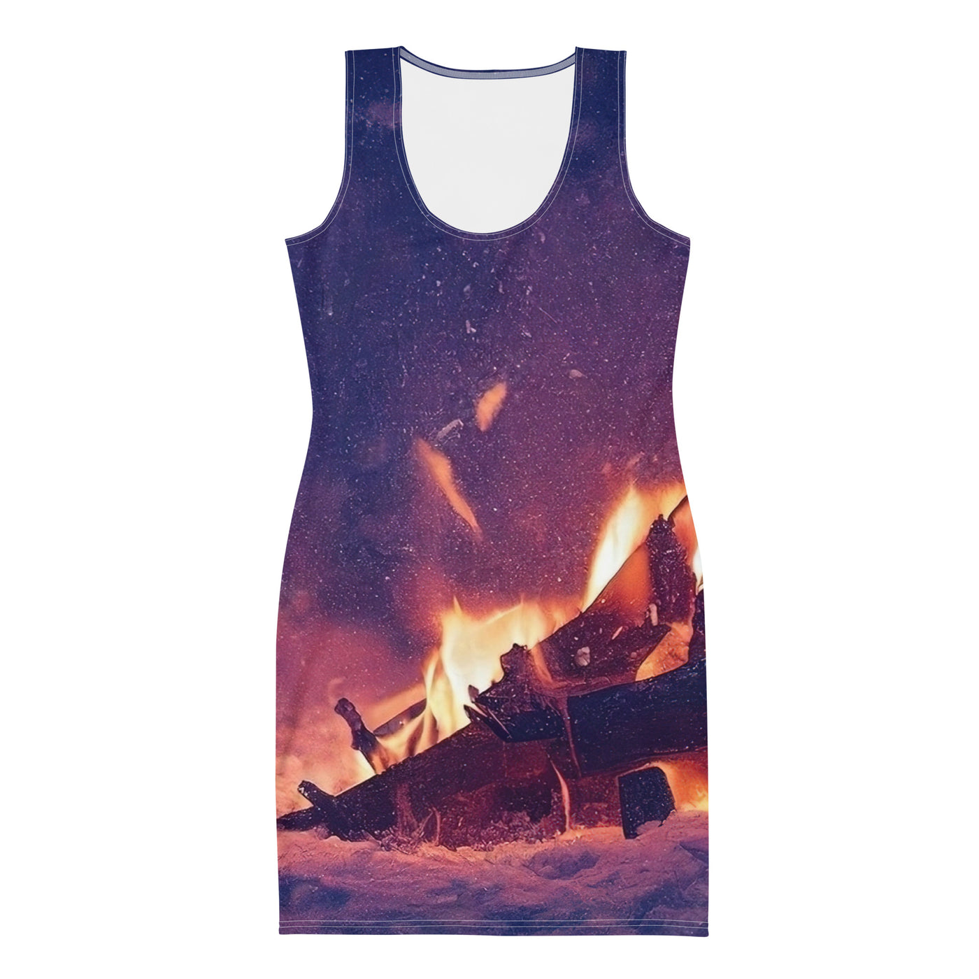 Lagerfeuer im Winter - Campingtrip Foto - Langes Damen Kleid (All-Over Print) camping xxx XL