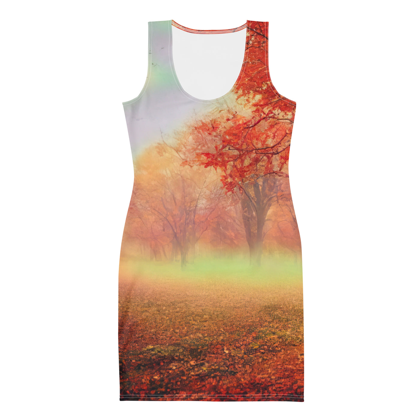 Wald im Herbst - Rote Herbstblätter - Langes Damen Kleid (All-Over Print) camping xxx XL