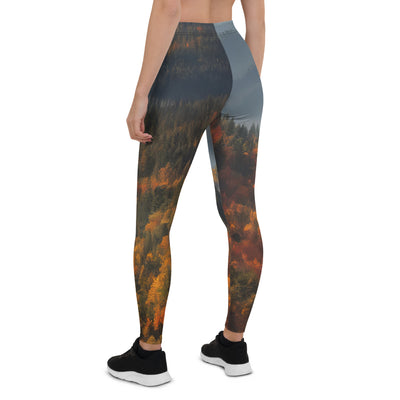 Berge, Wald und Nebel - Malerei - Leggings (All-Over Print) berge xxx