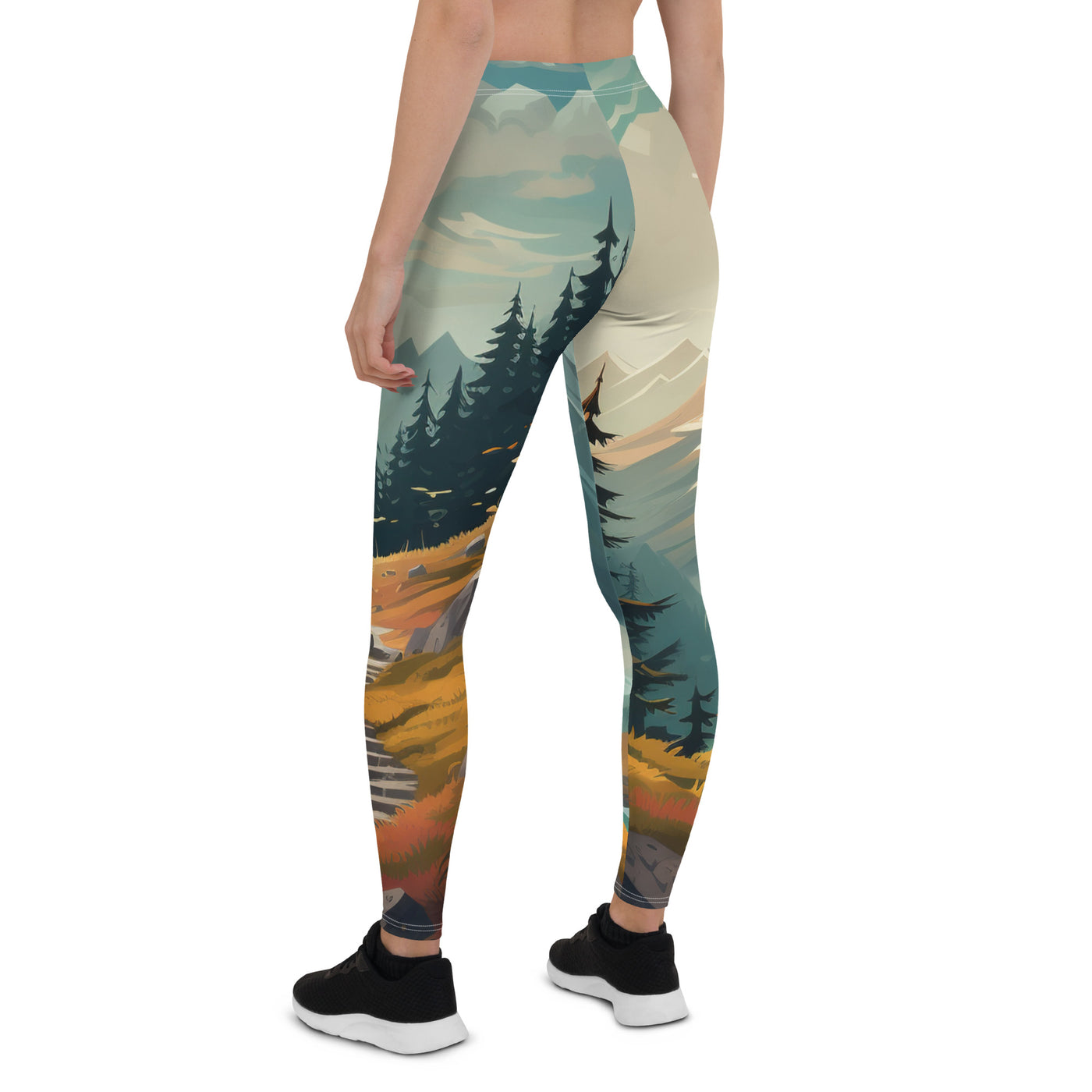 Berge, Wald und Wanderweg - Malerei - Leggings (All-Over Print) berge xxx