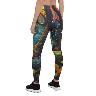 Wald und Wanderweg - Bunte, farbenfrohe Malerei - Leggings (All-Over Print) camping xxx