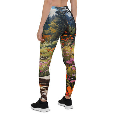 Berge, schöne Blumen und Bach im Wald - Leggings (All-Over Print) berge xxx