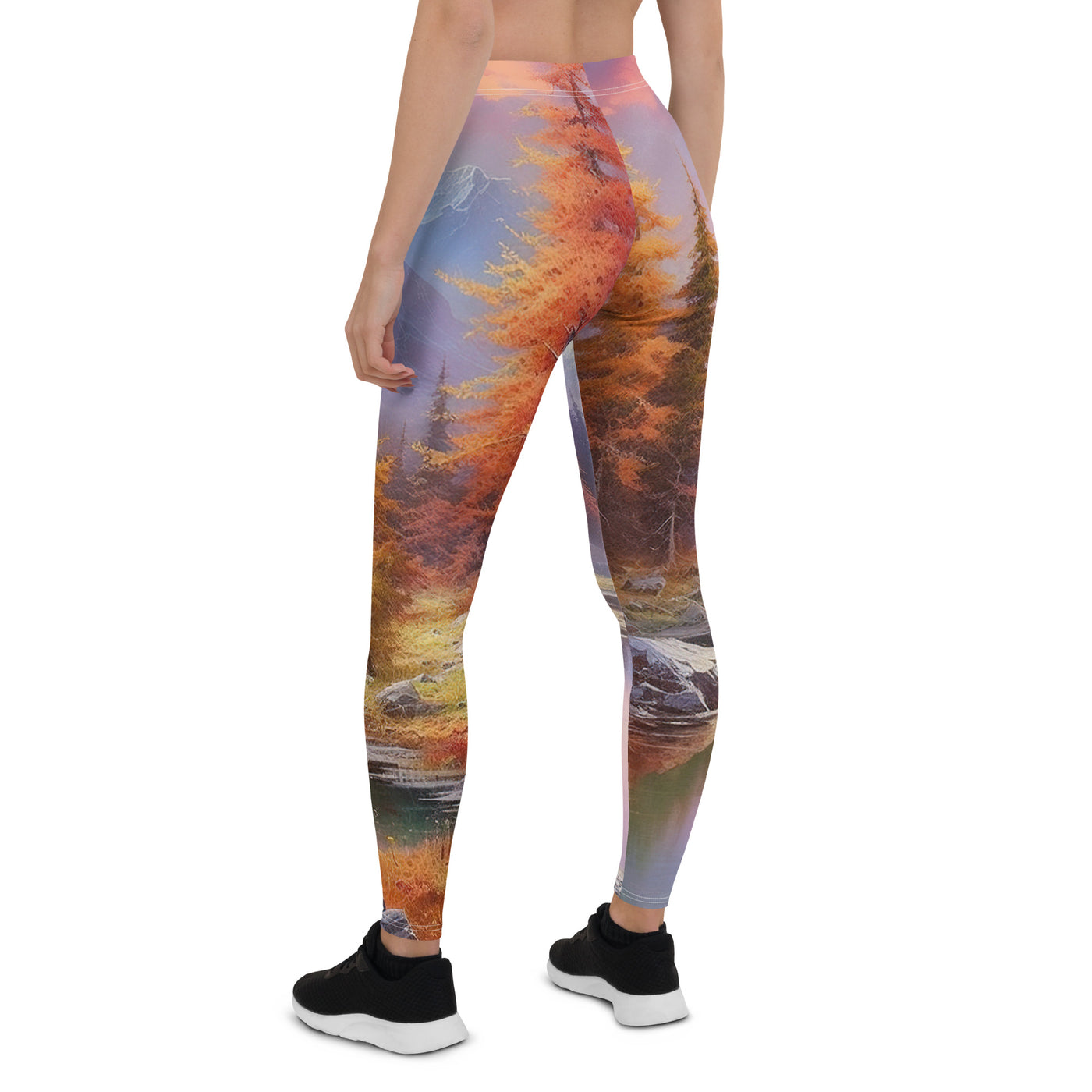 Landschaftsmalerei - Berge, Bäume, Bergsee und Herbstfarben - Leggings (All-Over Print) berge xxx