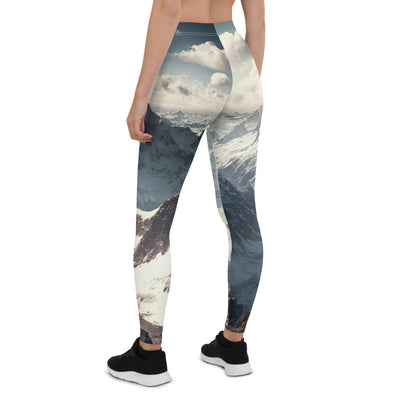 Wanderer auf Berg von hinten - Malerei - Leggings (All-Over Print) berge xxx