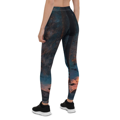 Lagerfeuer beim Camping - Wald mit Schneebedeckten Bäumen - Malerei - Leggings (All-Over Print) camping xxx