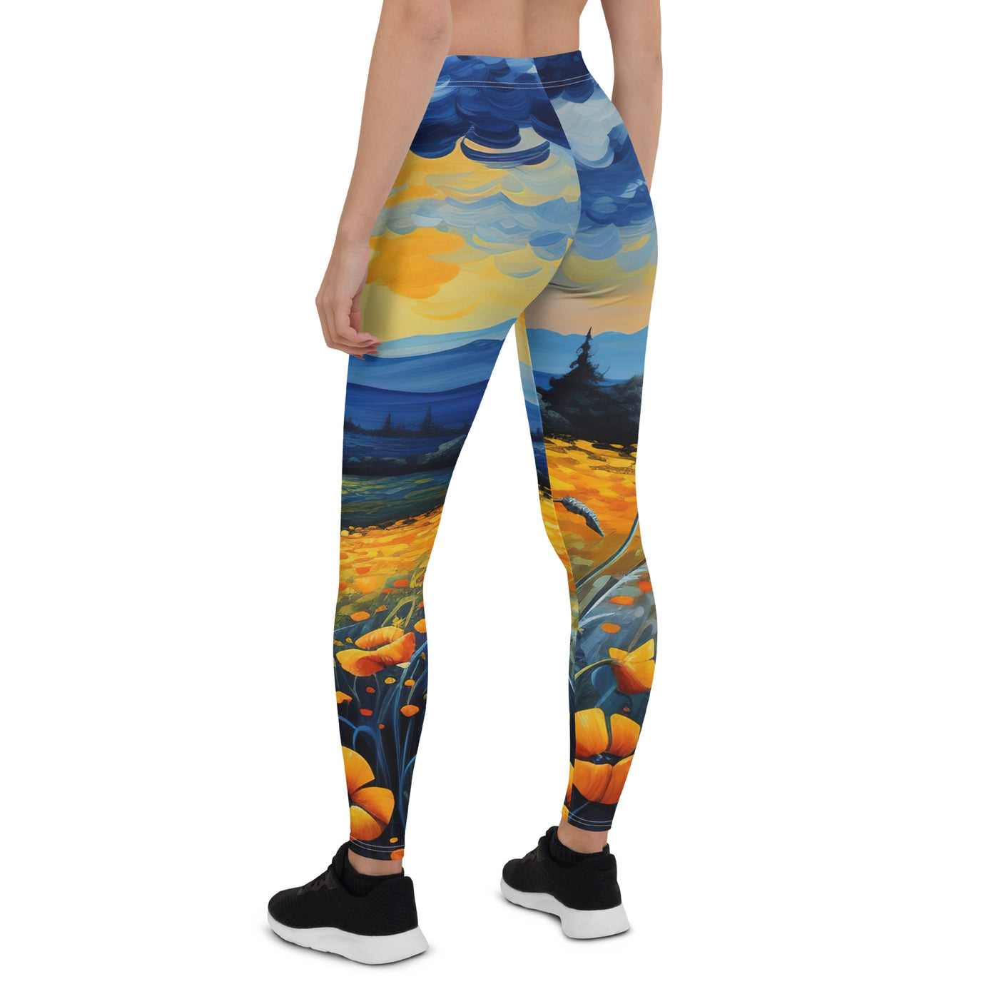 Berglandschaft mit schönen gelben Blumen - Landschaftsmalerei - Leggings (All-Over Print) berge xxx