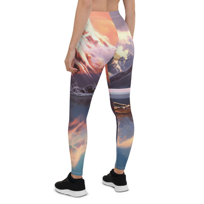 Berg und Bergsee - Landschaftsmalerei - Leggings (All-Over Print) berge xxx