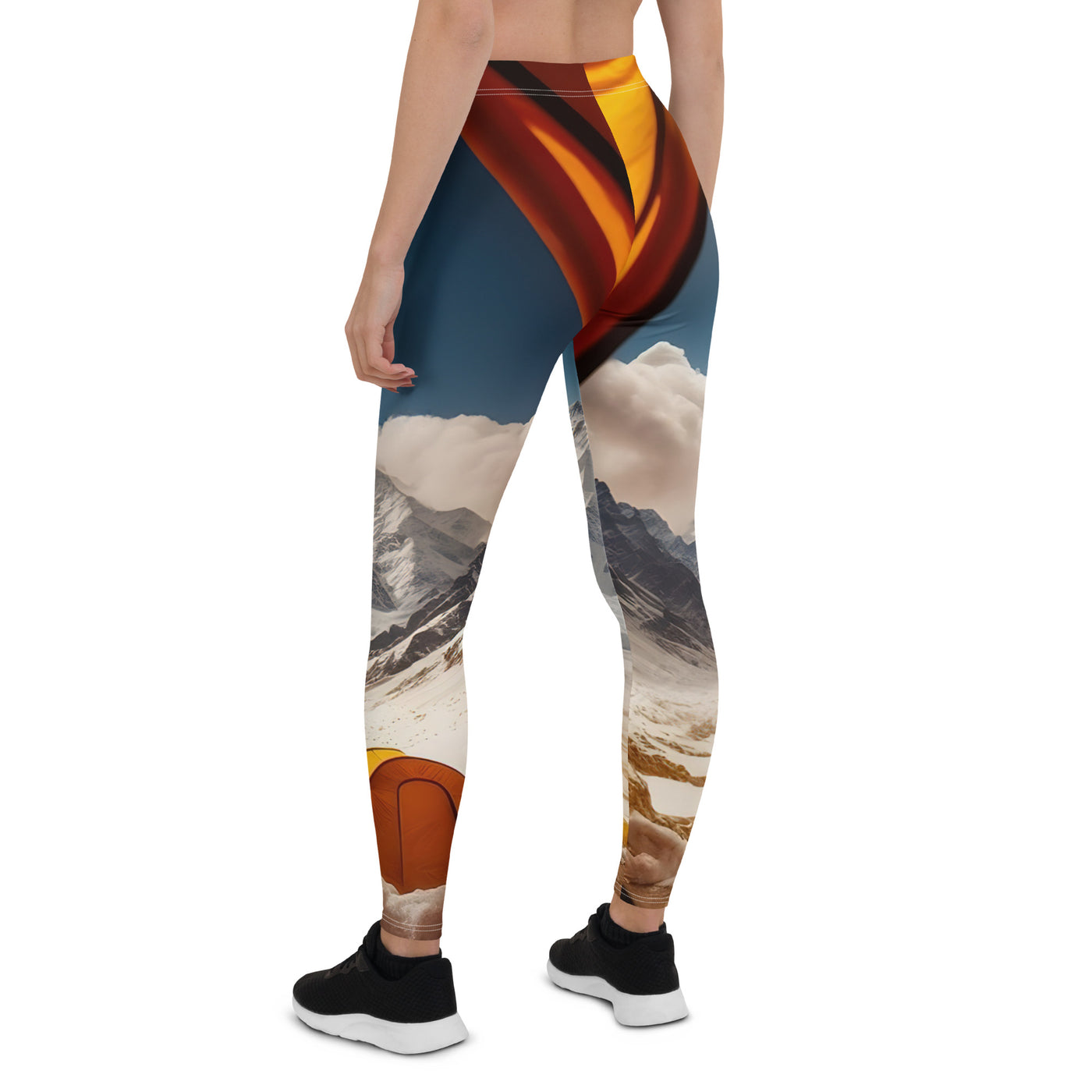 Foto aus dem Zelt - Berge und Zelte im Hintergrund - Tagesaufnahme - Leggings (All-Over Print) camping xxx