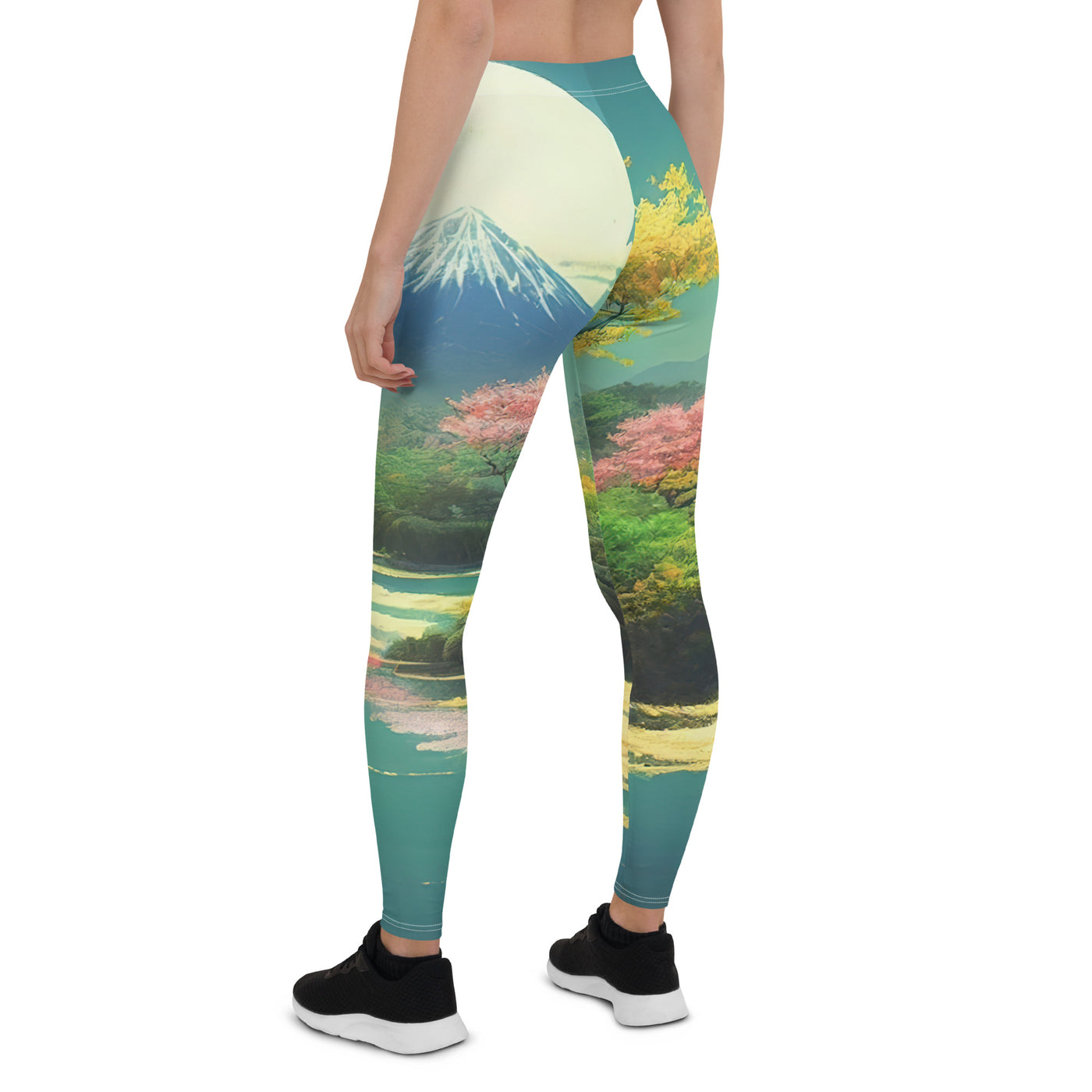 Berg, See und Wald mit pinken Bäumen - Landschaftsmalerei - Leggings (All-Over Print) berge xxx