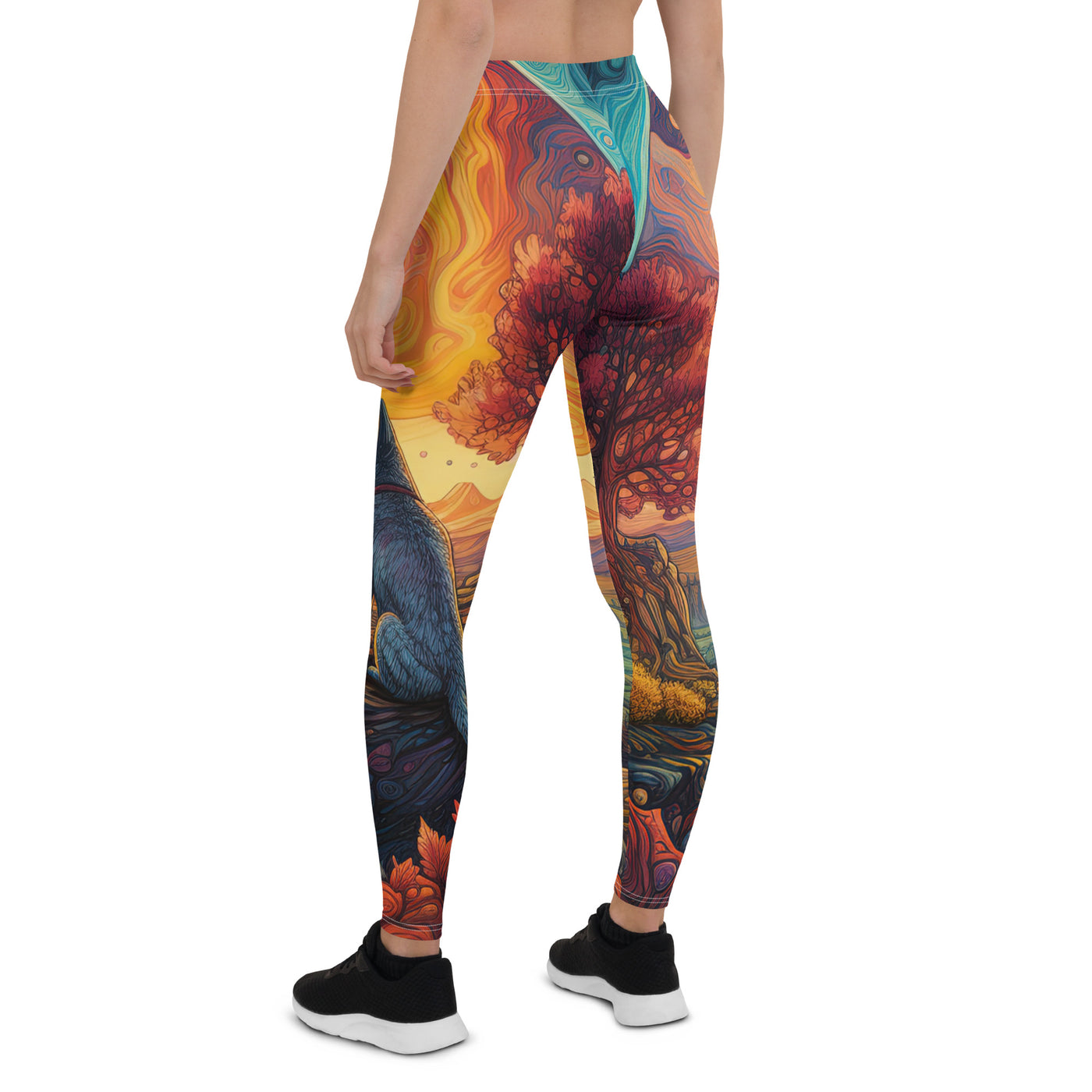 Hund auf Felsen - Epische bunte Landschaft - Malerei - Leggings (All-Over Print) camping xxx