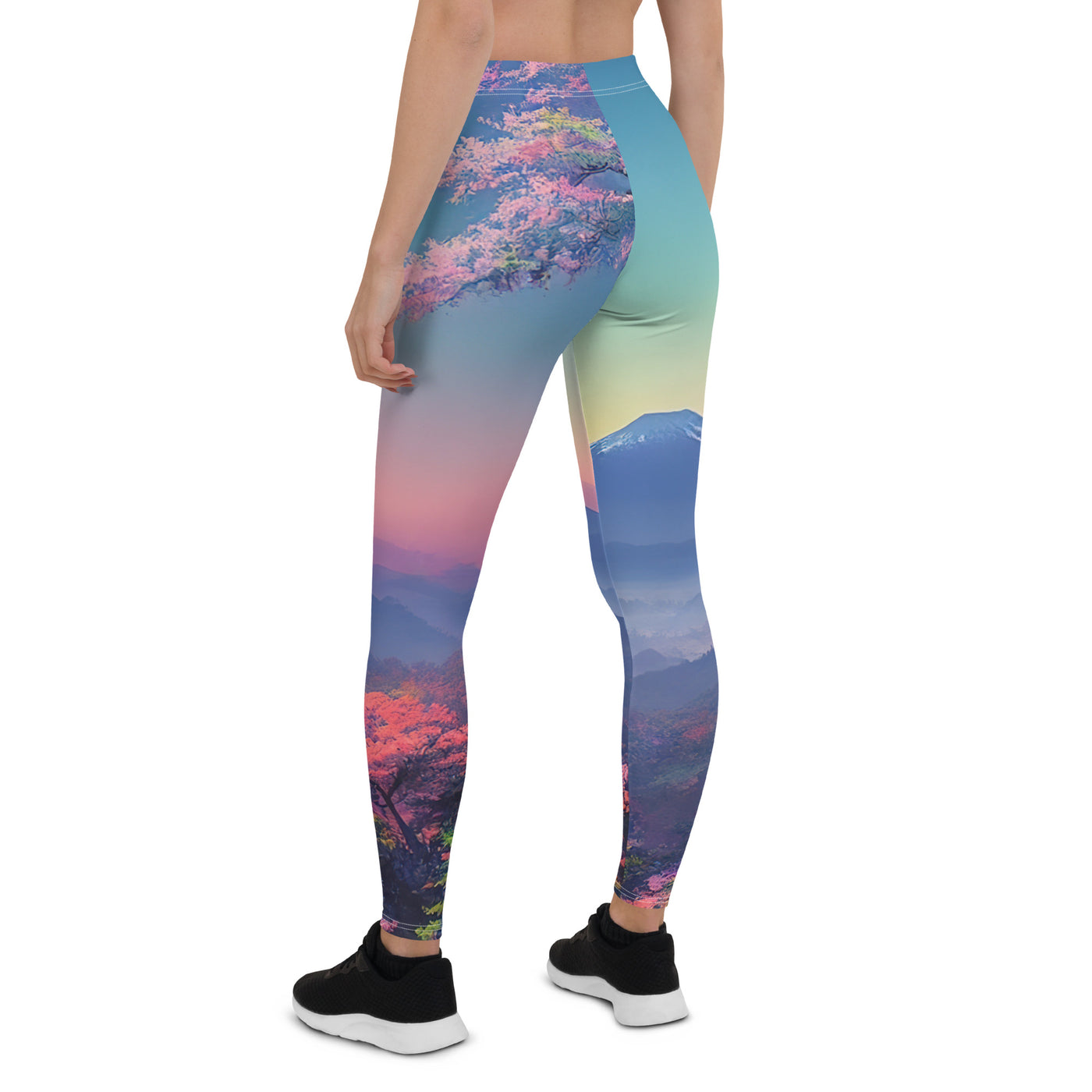 Berg und Wald mit pinken Bäumen - Landschaftsmalerei - Leggings (All-Over Print) berge xxx