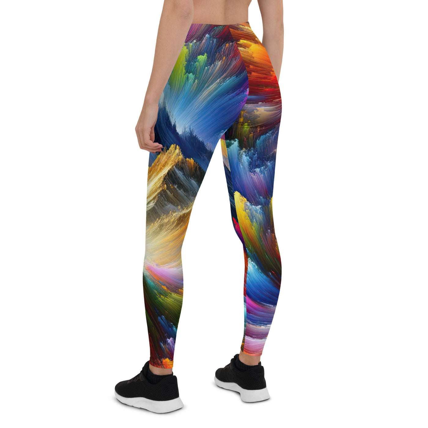 Alpen im Farbsturm mit erleuchtetem Wanderer - Abstrakt - Leggings (All-Over Print) wandern xxx yyy zzz