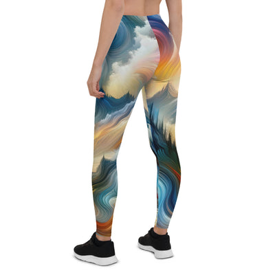 Ätherische schöne Alpen in lebendigen Farbwirbeln - Abstrakte Berge - Leggings (All-Over Print) berge xxx yyy zzz