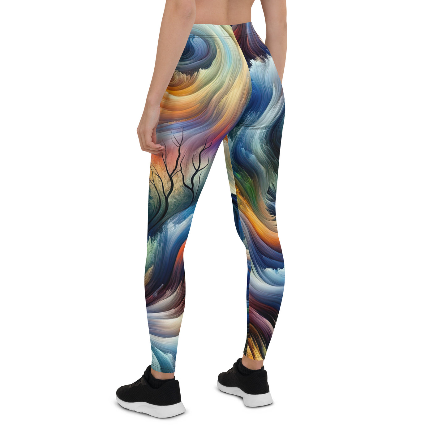 Alpen Abstraktgemälde mit Wolf Silhouette in lebhaften Farben (AN) - Leggings (All-Over Print) xxx yyy zzz